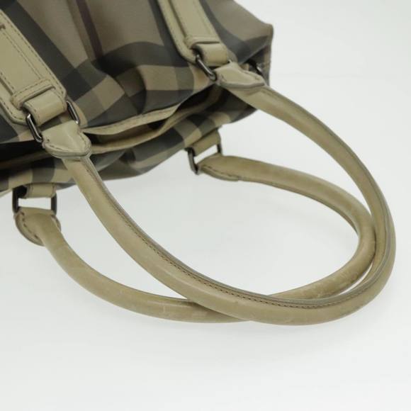 BURBERRY Nova Check Hand Bag PVC 2way Beige Auth 96223 - Picture 7 of 16